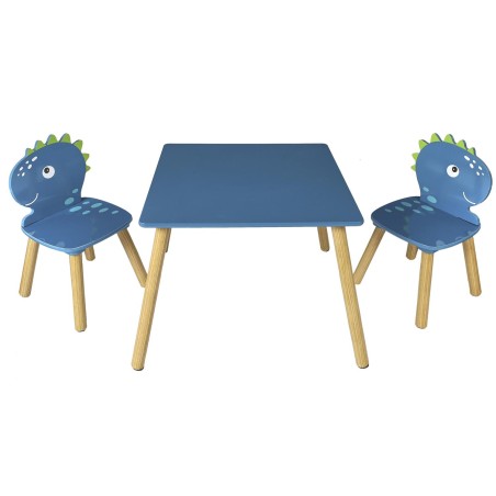 Table et 2 chaises Dino Bleu -  Home Deco Kids