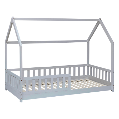 Lit Cabane Enfant Bosco 90x190 Gris - Laiba Kids