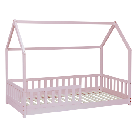 Lit Cabane Enfant Bosco 90x190 Rose Laïba Kids