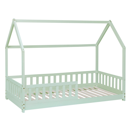 Lit cabane enfant Bosco 90x190 Vert Laïba Kids