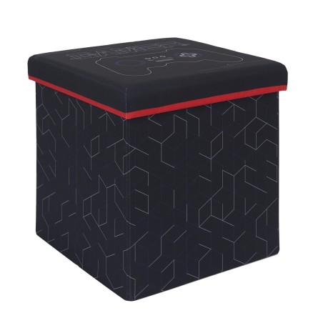 Pouf pliable Gamer Noir Rouge Home Deco Factory