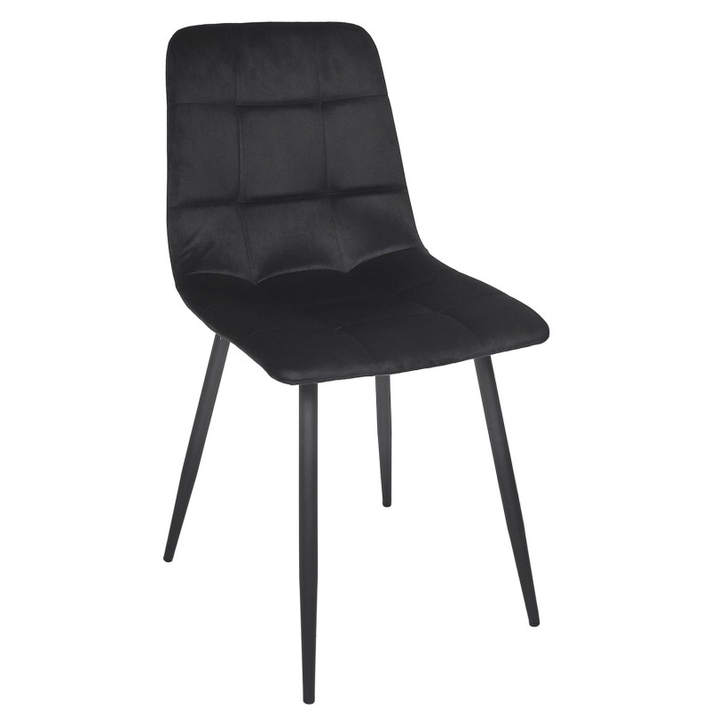 Chaise Mateo En Velours Noire Home Deco Factory