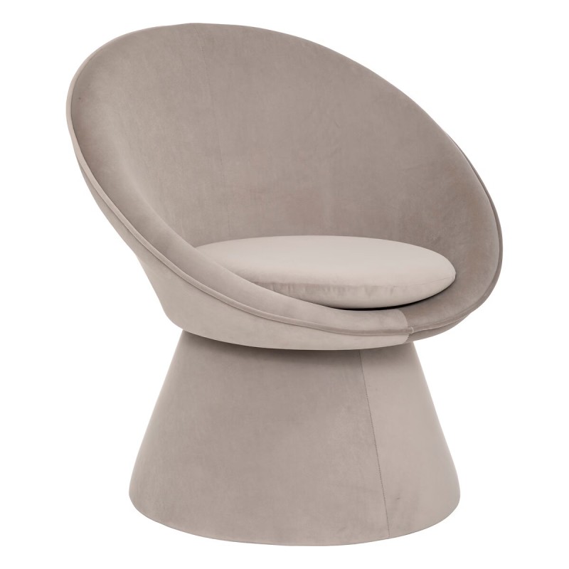 Fauteuil En Velours Plopi Gris Atmosphera