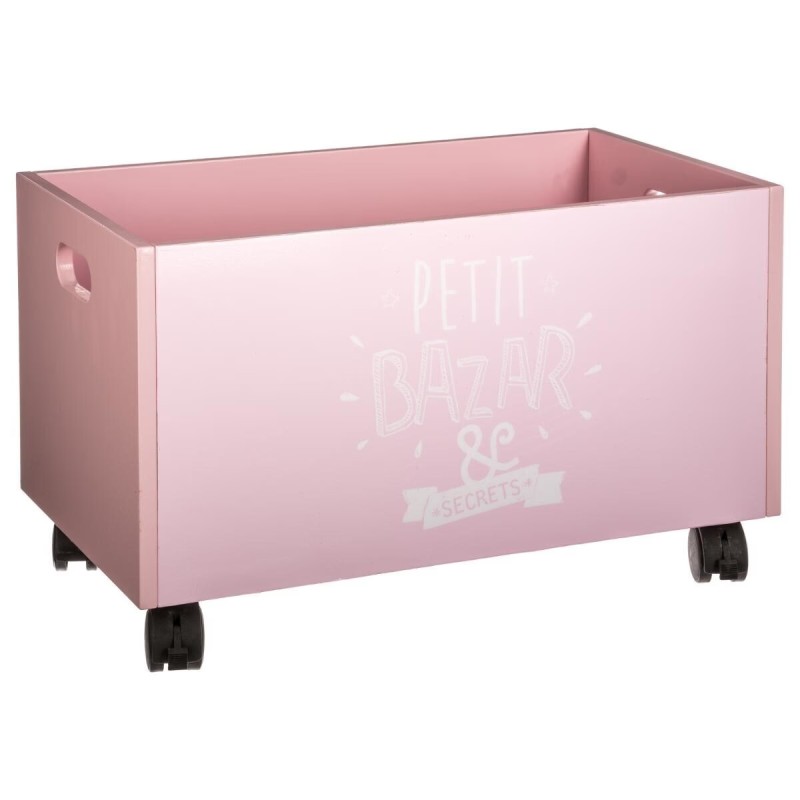 Coffre De Rangement Roulettes Rose - Atmosphera For Kids