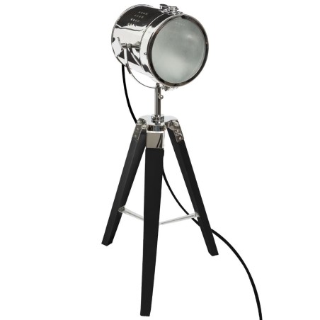 Lampe Projecteur En Métal Et Bois Noire - Atmosphera