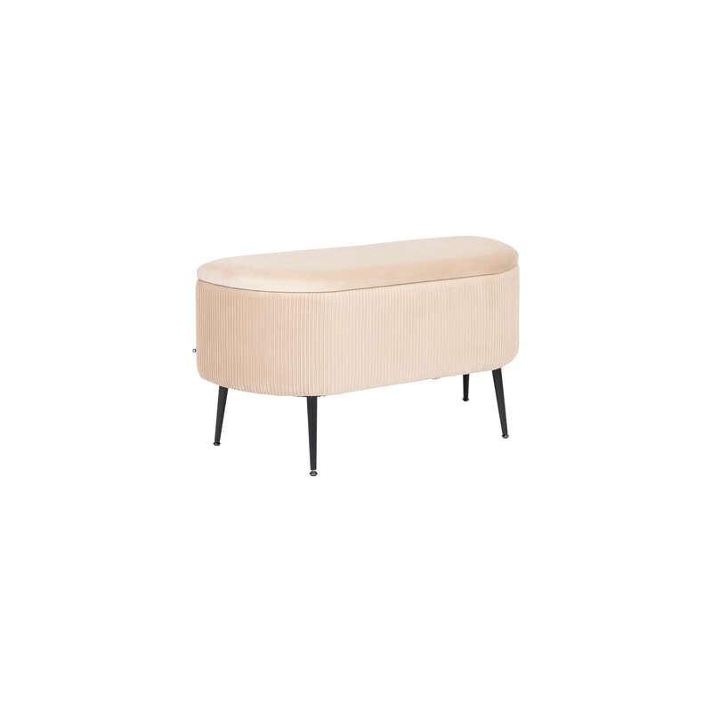 Banc Coffre En Velours Solaro Beige Atmosphera