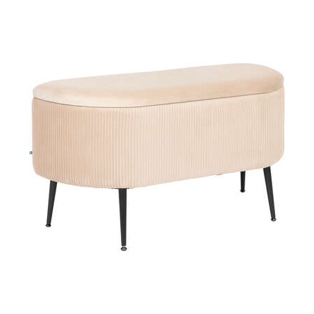 Banc Coffre En Velours Solaro Beige Atmosphera