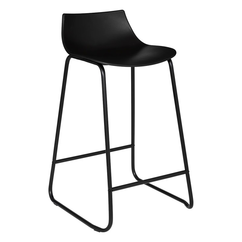 Tabouret de bar hauteur îlot Otac PP Noir Atmosphera