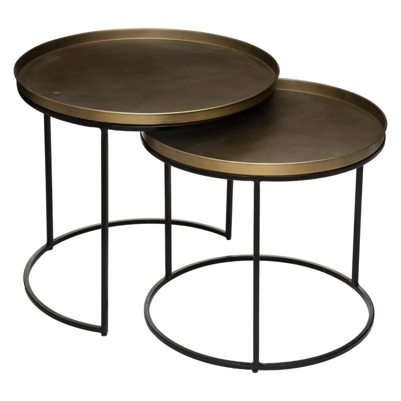 Lot de 2 tables café Basile Doré Atmosphera