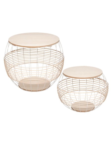 Lot De 2 Tables Café Juline Blanches Atmosphera