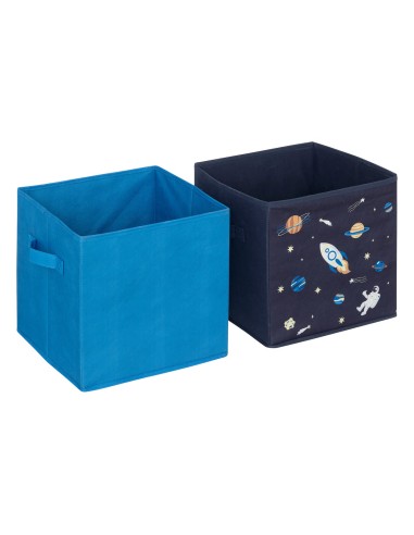 Lot De 2 Boîtes De Rangement Espace Bleu Atmosphera