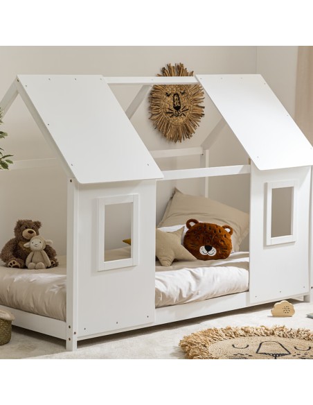 Lit Cabane Pour Enfant Fenêtre Blanc 90x190 Atmosphera For Kids