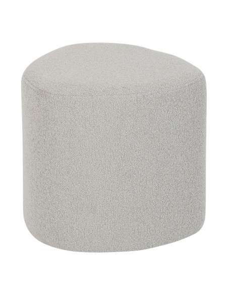 Pouf Galet Estria Bouclette Gris Atmosphera