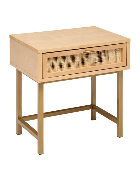 Table De Chevet 1 Tiroir Rayo Beige Atmosphera