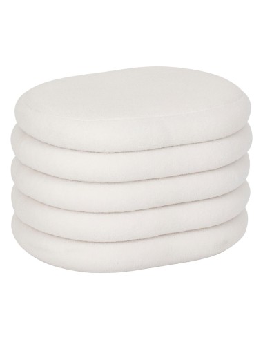 Pouf Coffre Giulia Bouclette Blanc Atmosphera