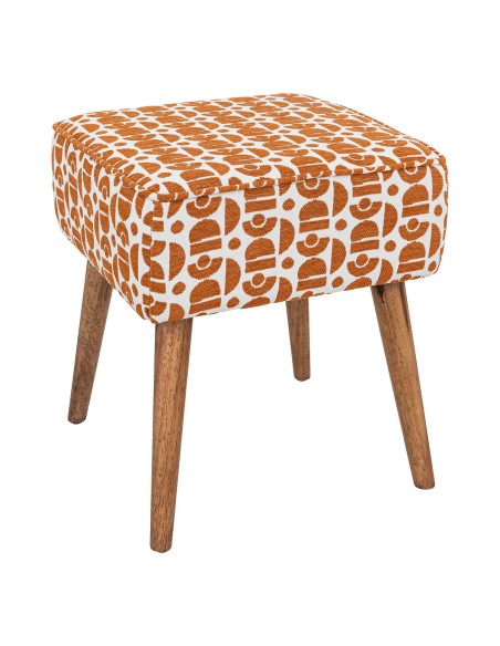 Tabouret D'appoint Chiara Chenille Jacquard Ambre Atmosphera