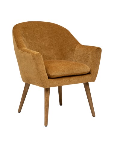 Fauteuil En Velours Sinel Chenille Ocre Atmosphera