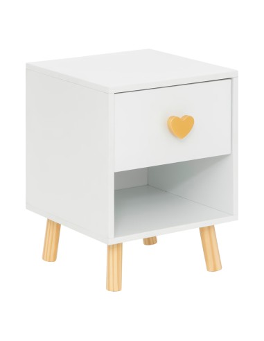 Table De Chevet Pour Enfant 1 Tiroir Amour Blanc Atmosphera For Kids