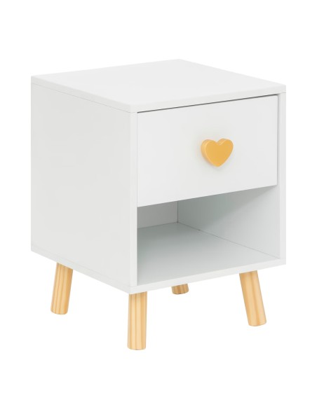 Table De Chevet Pour Enfant 1 Tiroir Amour Blanc Atmosphera For Kids