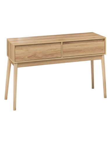 Console 2 Tiroirs Abana Effet Chêne Beige Five