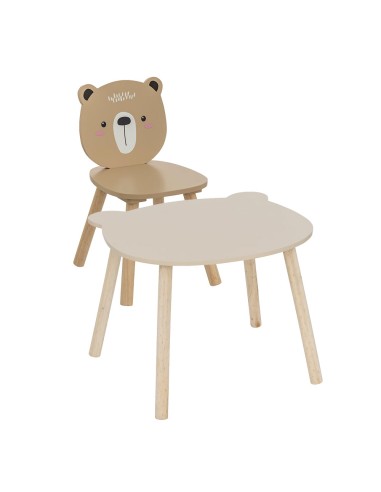 Ensemble Table enfant avec chaise enfant Ourson Marron Atmosphera For Kids