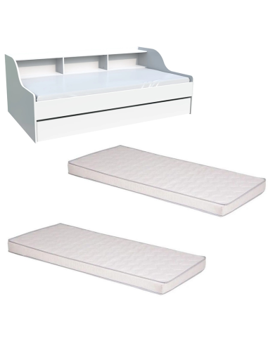 Ensemble Lit DodoKid avec 2 matelas enfant 90x190 - Laïba Kids