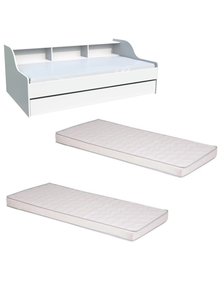 Ensemble Lit DodoKid avec 2 matelas enfant 90x190 - Laïba Kids