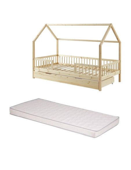 Ensemble Lit Tiroir Fantilou avec matelas enfant 90x190 - Laïba Kids