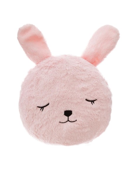 Coussin Décoratif Rond Fourrure Lapin Rose Atmosphera For Kids