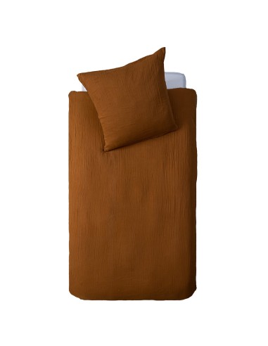 Parure De Lit Enfant Double Gaze En Coton Marron 140x200 Atmosphera