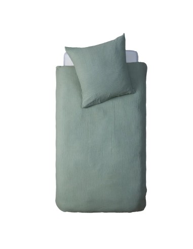 Parure De Lit Enfant Double Gaze En Coton Vert 140x200 Atmosphera For Kids