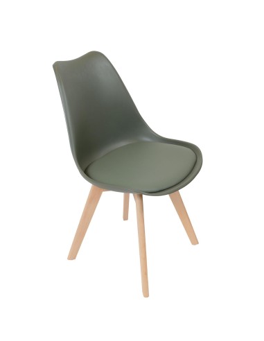 Chaise scandinave coque PP Vert Kaki Home Deco Factory