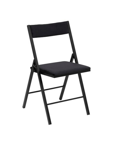 Chaise Pliante Carrée En Velours Noire Five