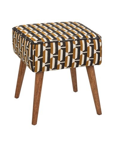 Tabouret D'appoint Chiara Chenille Jacquard Ocre Atmosphera