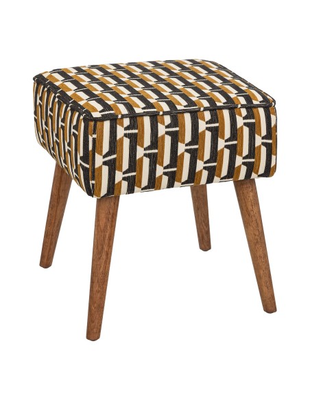 Tabouret D'appoint Chiara Chenille Jacquard Ocre Atmosphera