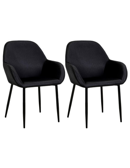 Lot De 2 Fauteuils Giulia Noir Home Deco Factory