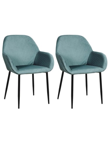 Lot De 2 Fauteuils Giulia Bleu Canard Home Deco Factory