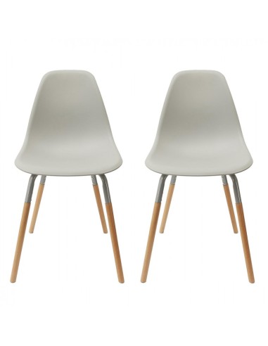 Lot De 2 Chaises scandinave Phenix Gris Home Deco Factory