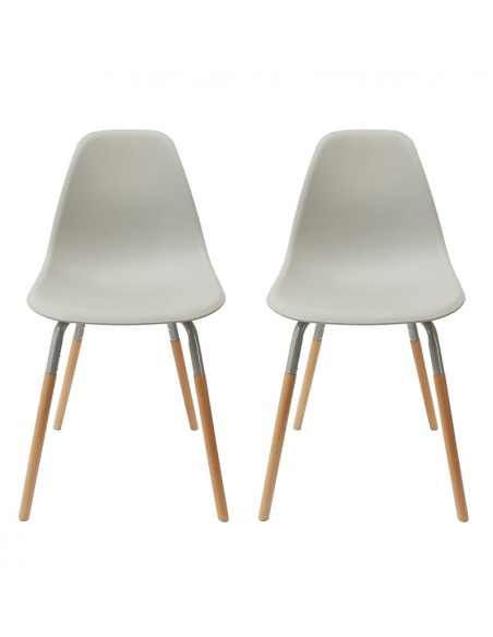 Lot De 2 Chaises scandinave Phenix Gris Home Deco Factory