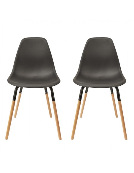 Lot De 2 Chaises Scandinave Phenix Noir Home Deco Factory