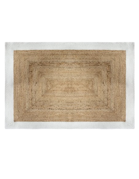 Tapis En Jute Bord Blanc 120x170 Atmosphera