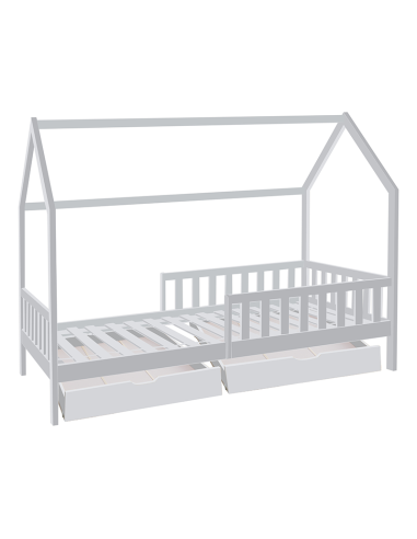 Lit cabane Bosco 2 tiroirs 90x190 Blanc - Atmosphera For Kids