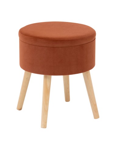 Tabouret Coffre Tess En Velours Ambre Atmosphera