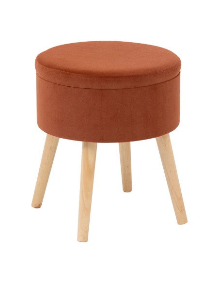 Tabouret Coffre Tess En Velours Ambre Atmosphera