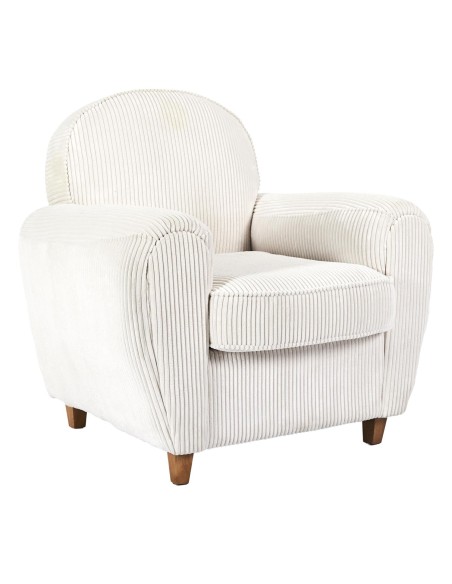 Fauteuil Club Côtelé Scott Beige Home Deco Factory