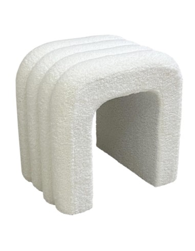 Pouf ARC bouclette Archy Blanc Home Deco Factory