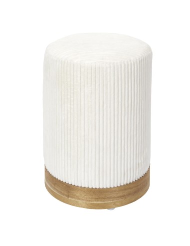 Pouf côtelé Scott Beige Home Deco Factory