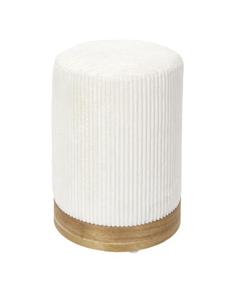 Pouf côtelé Scott Beige Home Deco Factory