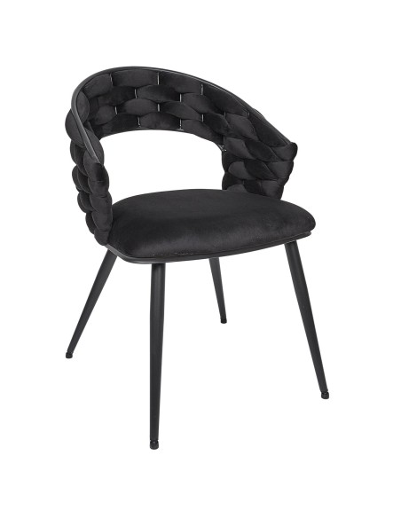 Fauteuil En Velours Sawyer Noir Home Deco Factory