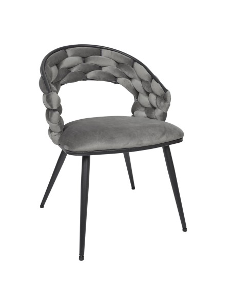 Fauteuil En Velours Sawyer Gris Home Deco Factory